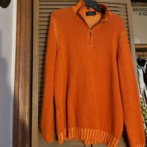 orange valentino quarter zip sweater